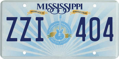 MS license plate ZZI404