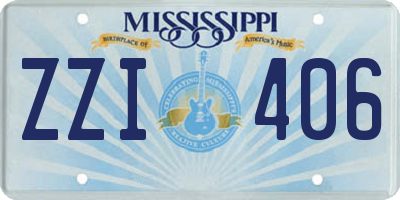 MS license plate ZZI406