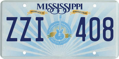 MS license plate ZZI408