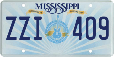 MS license plate ZZI409