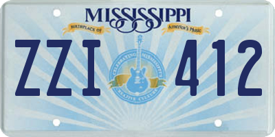 MS license plate ZZI412