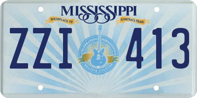 MS license plate ZZI413