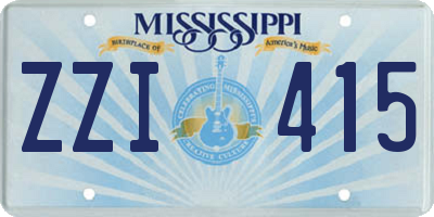 MS license plate ZZI415