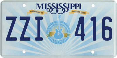 MS license plate ZZI416