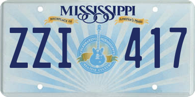 MS license plate ZZI417