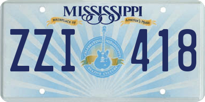MS license plate ZZI418