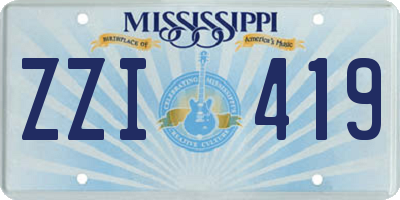 MS license plate ZZI419