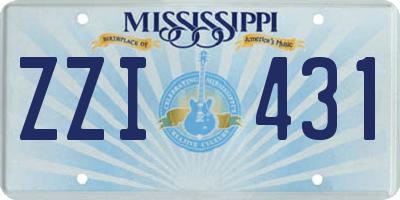 MS license plate ZZI431