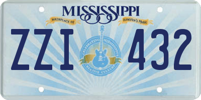 MS license plate ZZI432