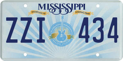MS license plate ZZI434