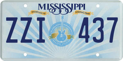 MS license plate ZZI437