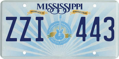 MS license plate ZZI443