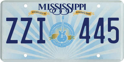 MS license plate ZZI445