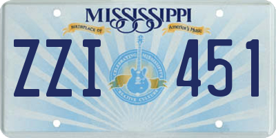 MS license plate ZZI451