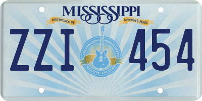 MS license plate ZZI454
