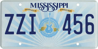 MS license plate ZZI456