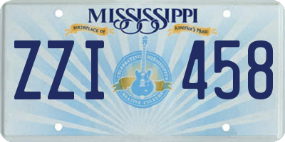 MS license plate ZZI458