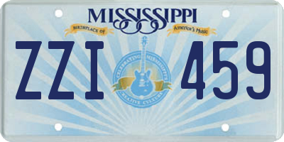 MS license plate ZZI459