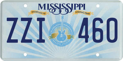 MS license plate ZZI460