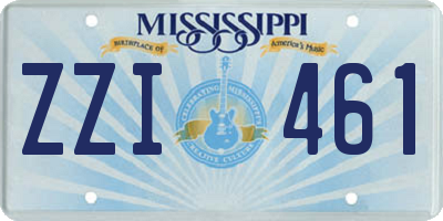 MS license plate ZZI461