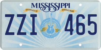 MS license plate ZZI465