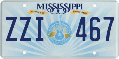 MS license plate ZZI467