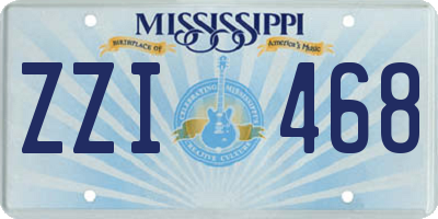 MS license plate ZZI468