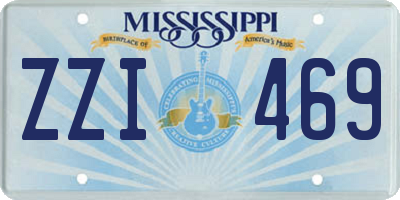 MS license plate ZZI469