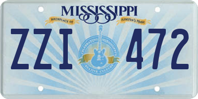 MS license plate ZZI472