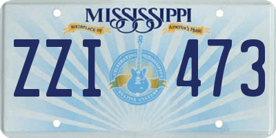 MS license plate ZZI473