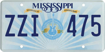 MS license plate ZZI475