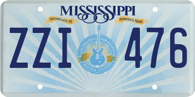 MS license plate ZZI476