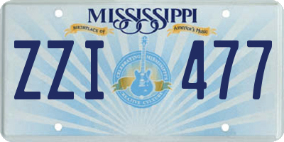 MS license plate ZZI477