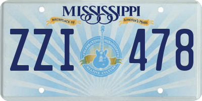 MS license plate ZZI478