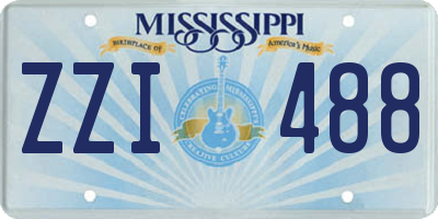 MS license plate ZZI488