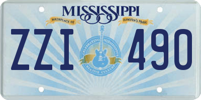 MS license plate ZZI490