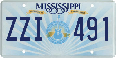MS license plate ZZI491
