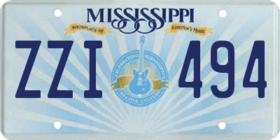 MS license plate ZZI494