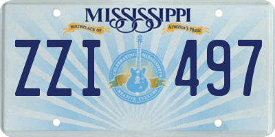 MS license plate ZZI497