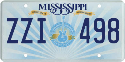 MS license plate ZZI498