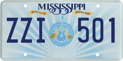 MS license plate ZZI501