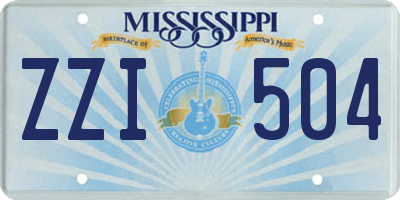 MS license plate ZZI504