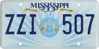 MS license plate ZZI507