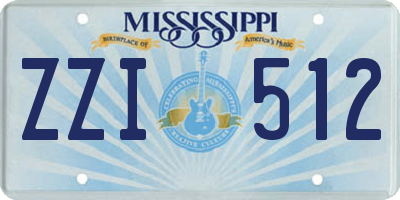 MS license plate ZZI512