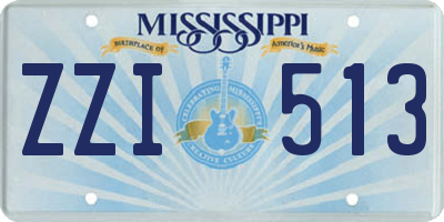 MS license plate ZZI513