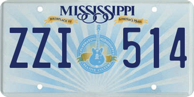 MS license plate ZZI514