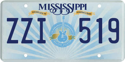 MS license plate ZZI519