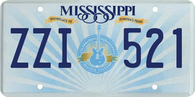 MS license plate ZZI521