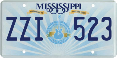 MS license plate ZZI523