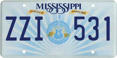 MS license plate ZZI531